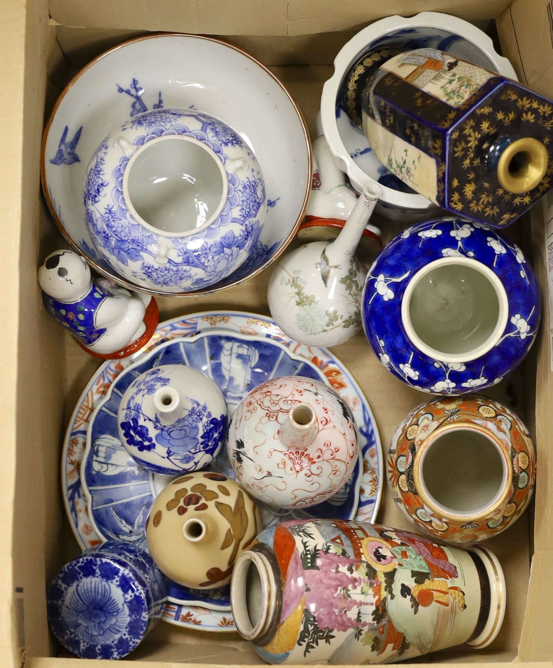 A group of 19th/20th century Japanese ceramics, including Arita, Satsuma and Kutani wares